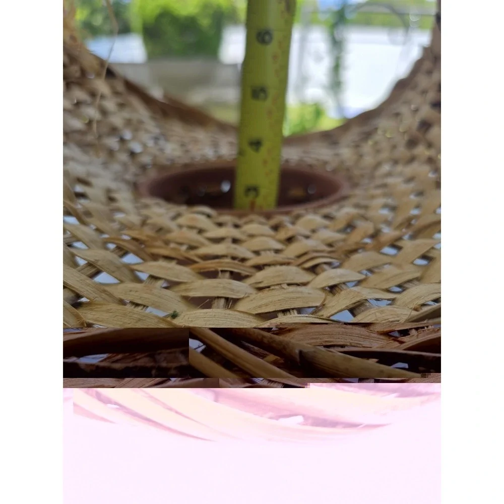 Handmade Woven Basket Planter Terracotta Clay Pot Hanging HandleRustic Decor